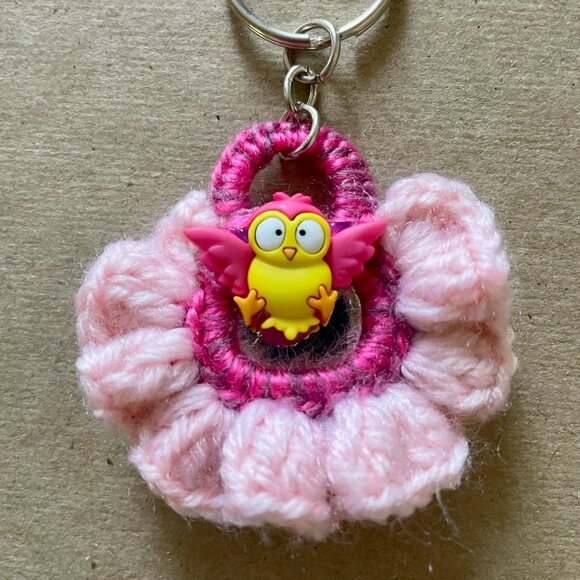 Handmade Bag Charm, Crochet Keychain Charm, Happy Dock Charm - Picture 4 of 7